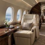 Traveling to Portugal by Private Jet with Family or a Small Group Private jet cabin on a cross-Atlantic flight